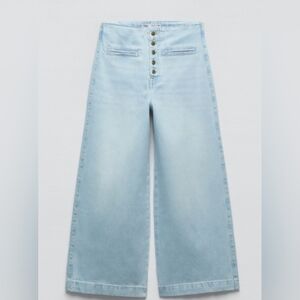 Zara Sky Blue Flare Jeans
